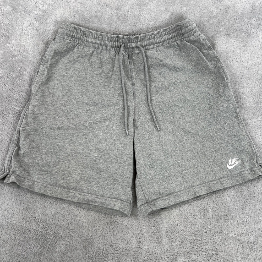 Nike Sportswear Club Jersey Shorts S Grey Men FQ4359 063 Embroidered Swoosh